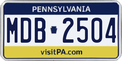 PA license plate MDB2504
