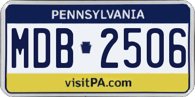 PA license plate MDB2506