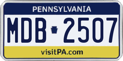 PA license plate MDB2507
