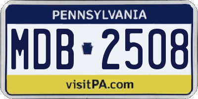 PA license plate MDB2508