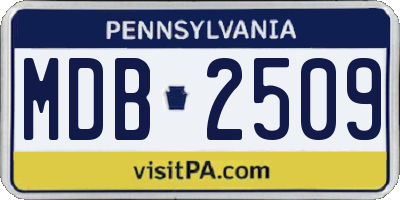 PA license plate MDB2509