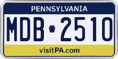 PA license plate MDB2510