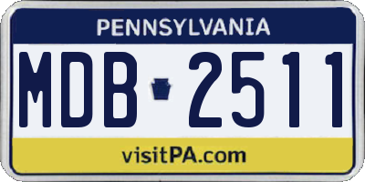 PA license plate MDB2511
