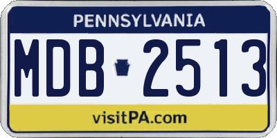 PA license plate MDB2513