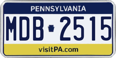 PA license plate MDB2515