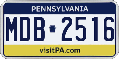 PA license plate MDB2516