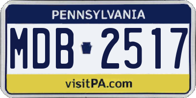 PA license plate MDB2517