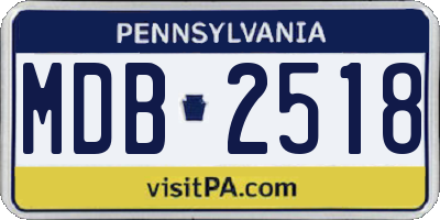 PA license plate MDB2518