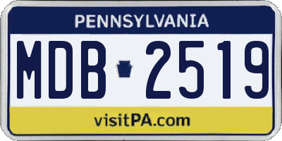 PA license plate MDB2519