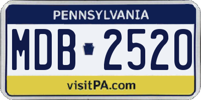 PA license plate MDB2520