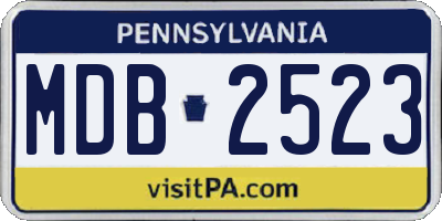 PA license plate MDB2523