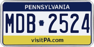 PA license plate MDB2524