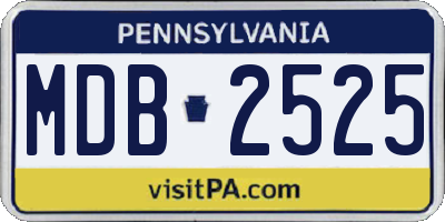 PA license plate MDB2525