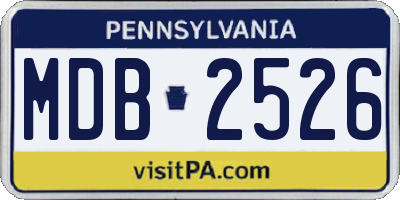 PA license plate MDB2526