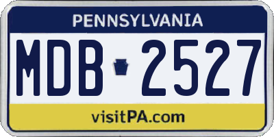 PA license plate MDB2527