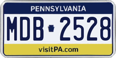 PA license plate MDB2528