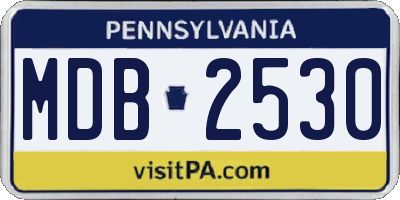 PA license plate MDB2530