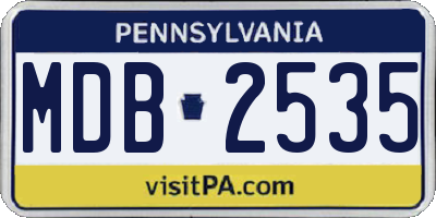 PA license plate MDB2535