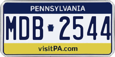 PA license plate MDB2544