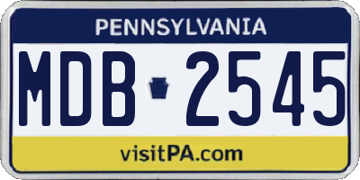 PA license plate MDB2545