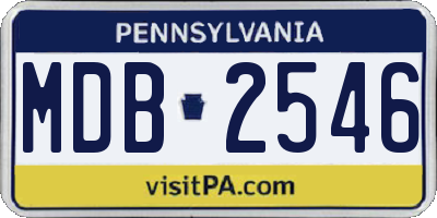 PA license plate MDB2546