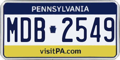 PA license plate MDB2549