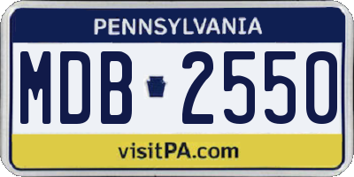 PA license plate MDB2550