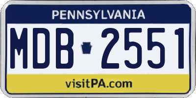 PA license plate MDB2551