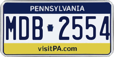 PA license plate MDB2554