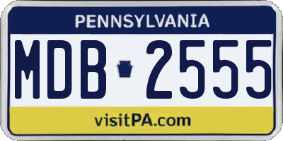 PA license plate MDB2555