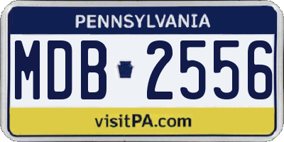 PA license plate MDB2556