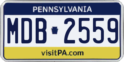 PA license plate MDB2559