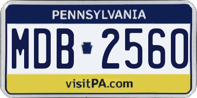 PA license plate MDB2560