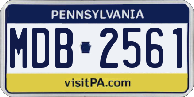 PA license plate MDB2561