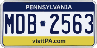 PA license plate MDB2563