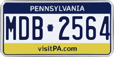 PA license plate MDB2564