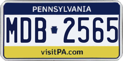 PA license plate MDB2565