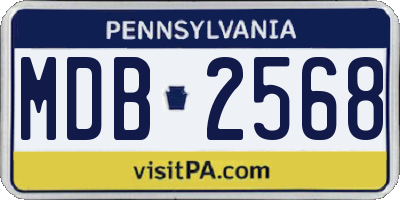 PA license plate MDB2568
