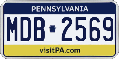 PA license plate MDB2569