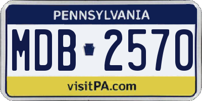 PA license plate MDB2570