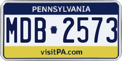 PA license plate MDB2573
