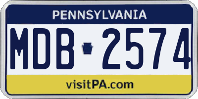 PA license plate MDB2574