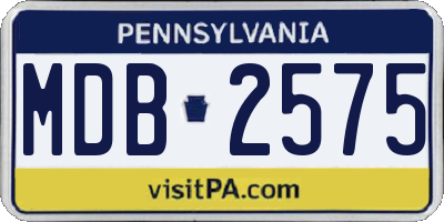PA license plate MDB2575