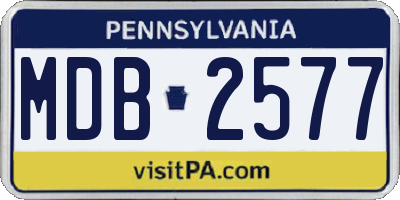 PA license plate MDB2577