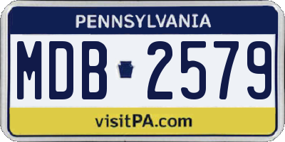 PA license plate MDB2579