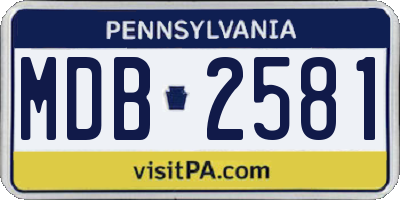 PA license plate MDB2581