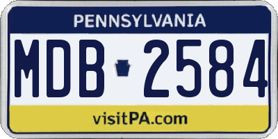 PA license plate MDB2584