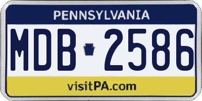 PA license plate MDB2586