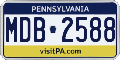 PA license plate MDB2588