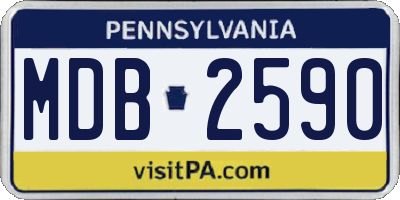 PA license plate MDB2590